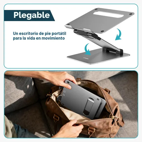 Miniatura 9 de Lifelong Soporte ergonómico ajustable para laptop para escritorio, altura de hasta 20 pulgadas, soporte elevador portátil para computadora portátil