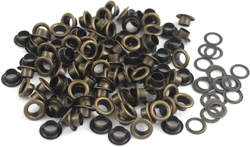 ECYC Ltd 100pcs Ojal de latón 0.157 in Ojal de metal Herramienta de instalación Agujero de botón DIY Artesanía Fabricación y Costura Botón de Ojo