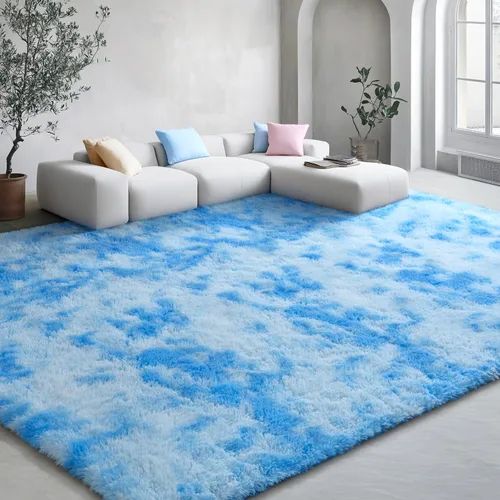 Miniatura 136 de EVOIONOS - Alfombra redonda gris para dormitorio, 5x5 pies; alfombras circulares suaves y esponjosas para sala de estar, alfombras de felpa peludas