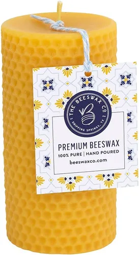 Miniatura 7 de The Beeswax Co Pillar - Vela de cera de abejas – Perfumada a miel natural – Larga duración y ecológica – Mecha de algodón – Quema lenta – Cera