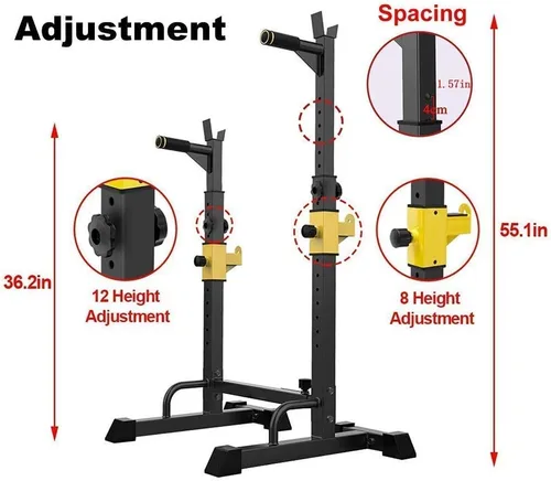 Miniatura 3 de Soporte para sentadillas, estación de inmersión para barra paralela, ajustable, equipo de fitness para gimnasio en interiores y exteriores