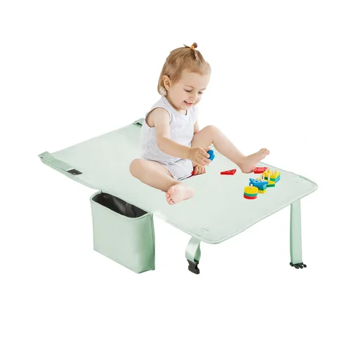 Miniatura 8 de Cama de avión para niños pequeños, extensor de asiento de avión para niños, artículos esenciales de viaje para bebés, color beige Beige (Beign)