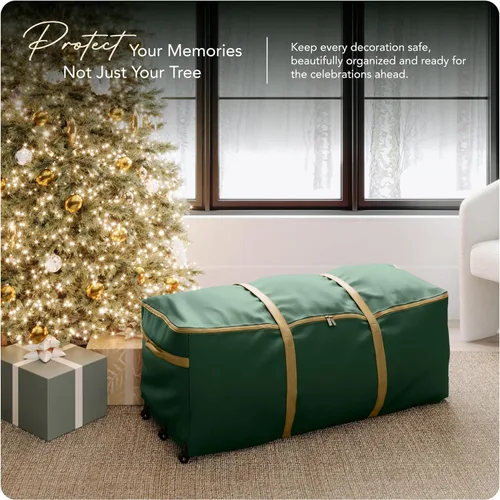 Miniatura 2 de Covermates Keepsakes - Bolsa enrollable con correa ajustable para árbol de Navidad – Almacenamiento navideño resistente de poliéster con ruedas
