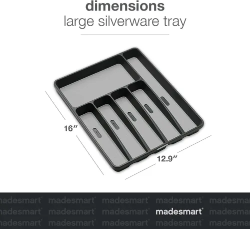Miniatura 6 de madesmart Bandeja clásica grande para cubiertos, granito, colección clásica, 6 compartimentos, organizador de cajones de cocina, forro de agarre