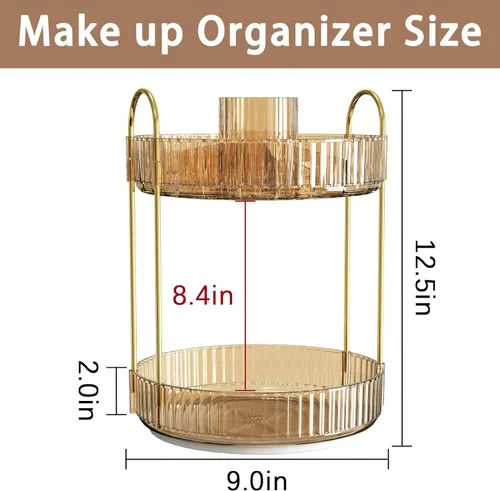Miniatura 5 de shuang qing Organizador de Maquillaje Giratorio para Tocador, Almacenamiento de Maquillaje Transparente para Cuidado de la Piel de Alta Capacidad