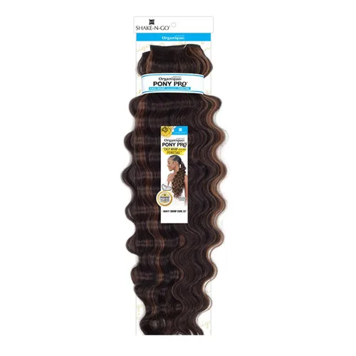 Miniatura 2 de ORGANIQUE Shake N Go Pony Pro Easy Wrap Around - Cola de caballo ondulada rizada, 22 pulgadas (1)