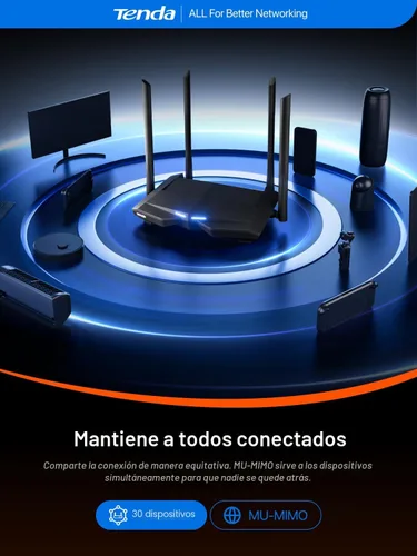 Miniatura 5 de Tenda Enrutador WiFi inalámbrico Gigabit de doble banda AC1200, 4 puertos Gigabit completos, velocidad de hasta 1.2 Gpbs, fácil configuración