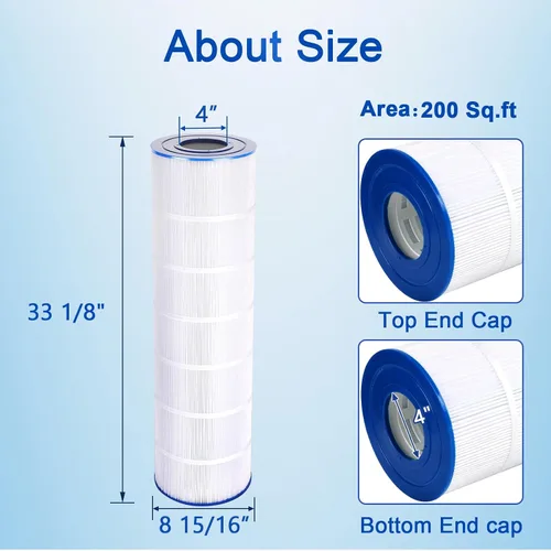 Miniatura 2 de PELLUCID Cartucho de filtro de piscina compatible con Jandy CS200, Unicel C-8418, PJANCS200, R0462400, Filbur FC-0823, cartucho de filtro de 200