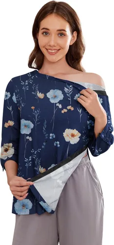 Miniatura 19 de Camisetas Deyeek para Mujeres Después de Cirugía de Hombro Desmontables Mangas 3/4 Tops para Después de Cirugía de Manguito Rotador Ropa Adaptativa