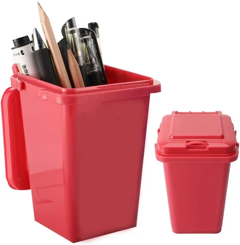 Soporte para bolígrafos y lápices 2020, vaso de plástico para bolígrafos, mini bote de basura de escritorio, organizador de bolígrafos de