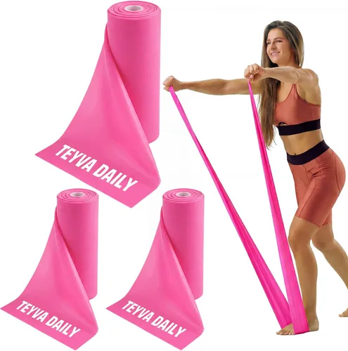 Paquete de 3 bandas de resistencia de 8 yardas, sin látex, bandas elásticas de ejercicio para terapia física para mujeres y hombres, entrenamiento
