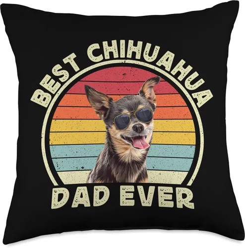 Miniatura 5 de Black Chihuahua Dad Father Dog Lover Tees Best Chihuahua - Almohada retro para hombre, diseño de chiwawa, para perros, papá, 16 x 16 pulgadas