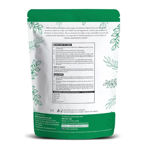 Miniatura 2 de 100 % natural Polvo de henna triple tamizado cultivado orgánicamente (Lawsonia Inermis) para el cabello - Paquete a granel, 1 kg (2.20 LB) - Sin