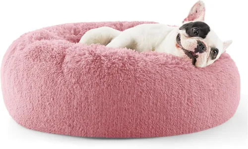 Miniatura 93 de Bedsure - Cama relajante para perro mediano, lavable, tipo dona, cama para gato, antideslizante, redonda, afelpada, mullida, de piel sintética