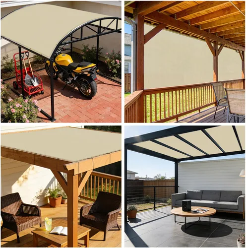 Miniatura 2 de E&K Sunrise - Toldo rectangular de 20 x 30 pies, con ojales de anillo en D, bloqueo UV, para pérgola, patio trasero, jardín, terraza (beige)