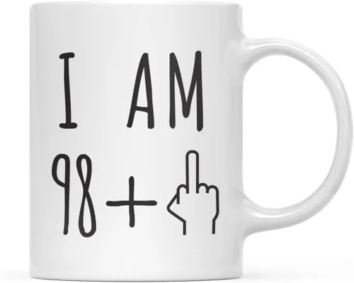 Miniatura 28 de Andaz Press Divertida taza de café de 11 onzas, regalo de broma de cumpleaños, I Am 49 + 1 dedo medio, 1 paquete, ideas de regalo de cumpleaños 50