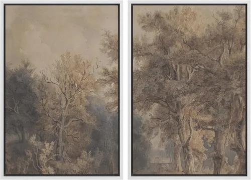 Miniatura 121 de SIGNWIN Lienzo enmarcado para pared, juego de arte sereno de paisaje de pantanos, ilustración rústica, arte moderno, minimalismo, decorativo