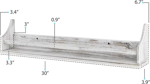 Miniatura 3 de Angel - Estantes flotantes de 30 pulgadas para decoración de pared, estante de almacenamiento de juguetes y estantes de libros para guardería