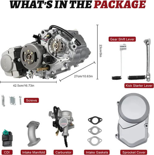 Miniatura 6 de Kits de repuesto de motor de 4 tiempos de 125CC, CRF50/CRF70/XR50/XR70/Z50/Z50R/CT70, embrague accionado a mano/motor refrigerado por aire