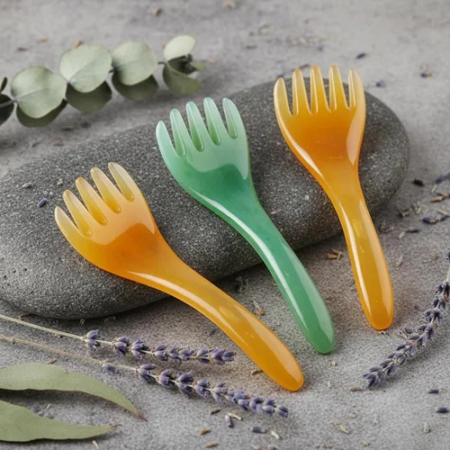 Miniatura 3 de Peine masajeador de cabeza de 3 piezas, herramienta de masaje Gua Sha para la relajación muscular del cuero cabelludo, masajeador manual del cuero