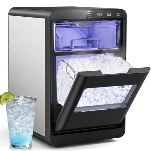 Miniatura 8 de Máquina de hielo de pepita, 44 libras/24 horas con tanque de 0.8 galones, hielo de pellets masticables suaves listos en máquina de hielo portátil