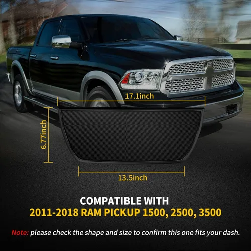 Miniatura 2 de Alfombrillas personalizadas para R-am Pickup 1500, 2500, 3500, accesorios 2011-2018, cubierta antideslizante mejorada para tablero