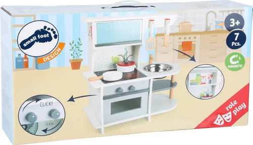 Miniatura 5 de Small Foot Wooden Toys - Cocina de juego para niños con rango, horno, fregadero de cocina y accesorios diseñados para niños a partir de 3 años