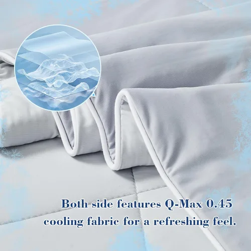 Miniatura 5 de EMME Q-Max> 0.45 - Edredón refrescante de tela fría de doble cara para durmientes acalorados, edredón de verano transpirable para suéter de noche