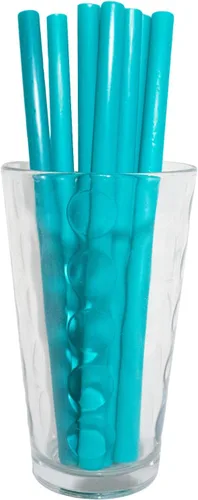 Miniatura 15 de Paquete de 250 pajitas de plástico sin envolver sin BPA (azul, 10 x 0.28 pulgadas) hechas en Estados Unidos