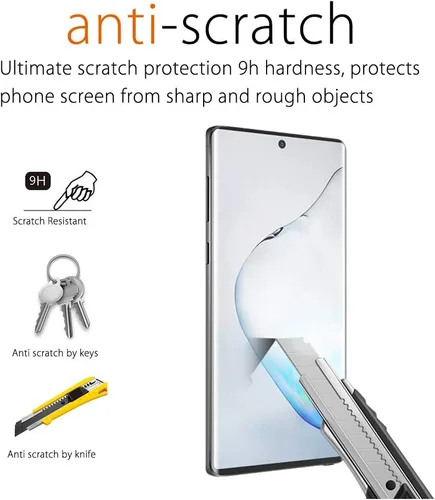 Miniatura 4 de Samsung Galaxy Note 10 Protector de pantalla de vidrio templado para Galaxy Note 10 [Curvo 3D] [Reconocimiento de huellas dactilares] Protector