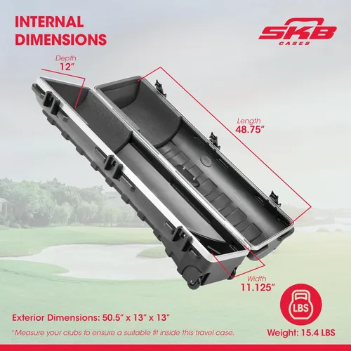Miniatura 2 de SKB Staff ATA Hard Shell Plastic Golf Travel Case for Cart Bags
