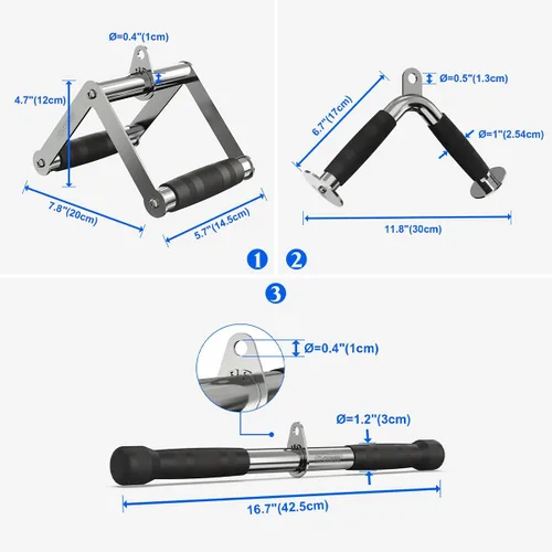 Miniatura 5 de POWER GUIDANCE Cable Machine Attachment, LAT Pulldown Attachments, Cable Attachments for Gym, Home Gym Accessories