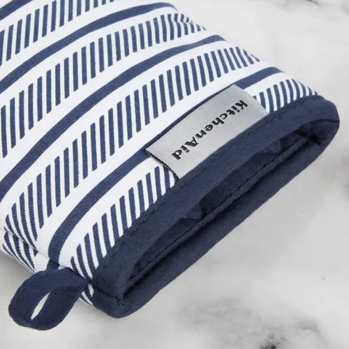 Miniatura 3 de KitchenAid Albany - Juego de 2 manoplas para horno pequeñas, color azul tinta, 5.5 x 8 pulgadas Tinta azul
