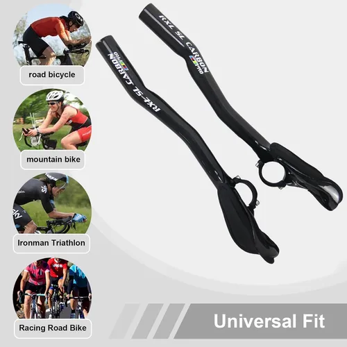Miniatura 4 de TT Bars Carbon Bike Areo Bars Manillar RXL SL Bullhorn Handlebars Carbon Aero Bars Aero Manillar Negro 3K Brillante 31.8X340mm Triatlón Aero Barras