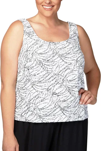 Miniatura 3 de Alex Evenings Camiseta sin mangas y chaqueta con cuello mandarín para mujer Petite Regular