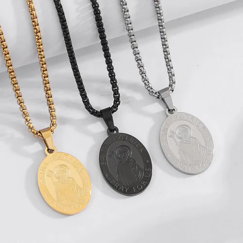 Miniatura 4 de Collar de San Miguel, San MiguelVirgen MaríaRafaelJudeCristóbalBenedictoJoséPatrickFranciscoFlorianThomasAnthony, acero inoxidable, 24