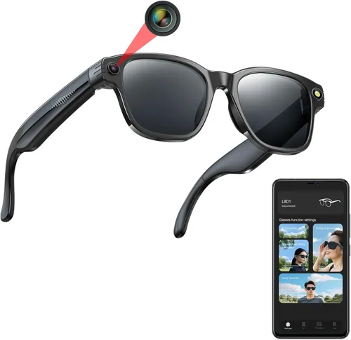 Lentes inteligentes AI con cámara, grabación de video HD 1080P, grabación de video y fotos manos libres, traducción en tiempo real, audio Bluetooth