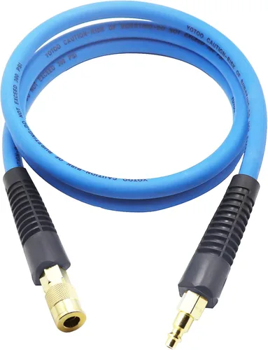 Miniatura 7 de YOTOO Manguera de aire híbrida de 3/8 pulgadas por 3 pies, 300 PSI de alto rendimiento, ligera, resistente a los dobleces, flexibilidad para todo