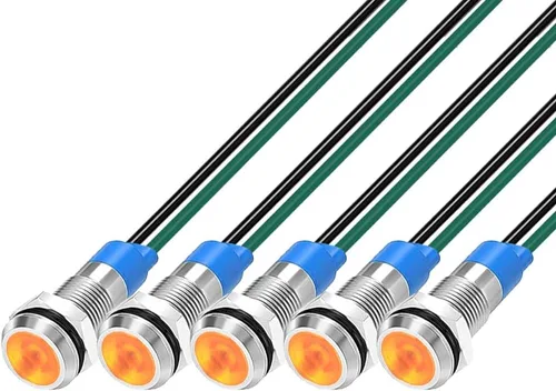 Miniatura 8 de Gebildet Juego de 5 luces LED de 6 mm, 3V-4.5V-5V-6V-7.5V-9VDC, impermeables, para señalización, piloto, salpicadero, direccionales, para auto