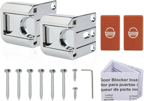Miniatura 8 de CZU Cerradura de puerta para el hogar, seguridad mejorada a prueba de niños (2 unidades), cerradura de puerta de protección adicional para puerta