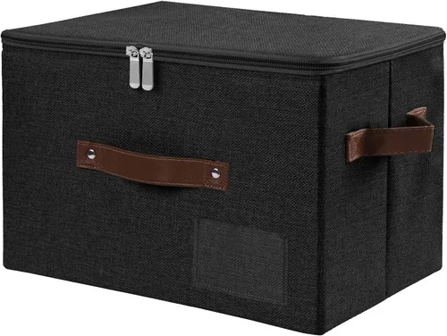 Miniatura 8 de Lucky Monet 1 contenedor de almacenamiento con tapas de cremallera de 10 x 8 x 7 pulgadas, cajas de almacenamiento plegables de tela con tapa