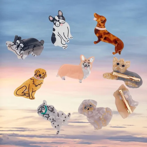Miniatura 5 de 1 horquilla de perro para mascotas para mujeres, pinza para el pelo de animal (perro salchicha)