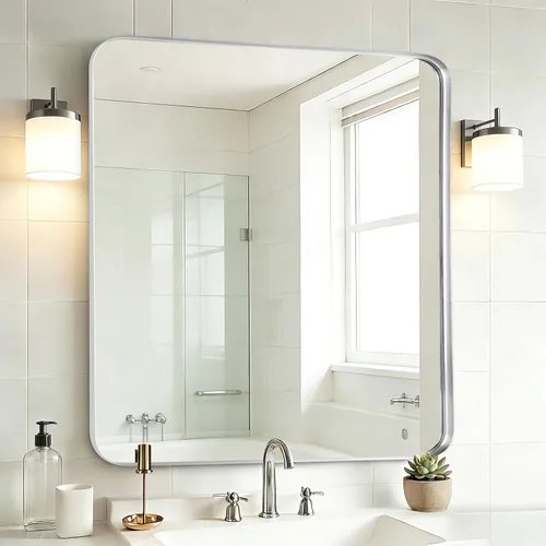 Miniatura 14 de Fabuday Espejo Grande de Baño Negro de 40x30 Pulgadas - Espejos Rectangulares con Marco para Pared, Espejo de Metal Negro Montado en la Pared