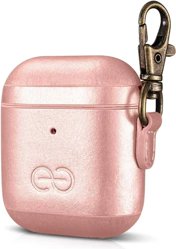 Miniatura 67 de Dreem Om - Funda para estuche con clip para llavero compatible con AirPods 1 y 2, funda de cuero vegano para Airpods para hombres y mujeres, Negro
