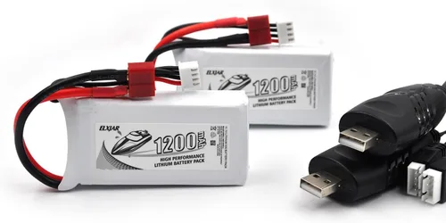 Coonyard Paquete de 2 baterías LiPo de 11.1 V 1200 mAh 30C con enchufe en T de repuesto para WLtoys WL915 WL915-A RC Racing Boat