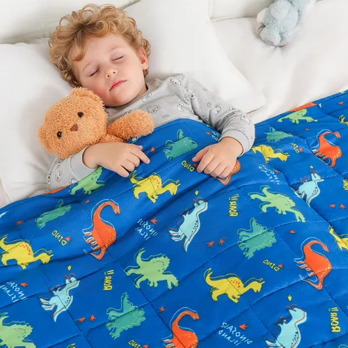 Miniatura 27 de Kivik Manta con peso de 3 libras, transpirable, pequeña y pesada, para dormir y relajarse, para cama, sofá, hogar, escuela, lavable a máquina