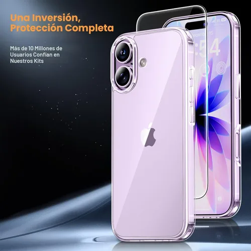 Miniatura 3 de TAURI Funda para iPhone 17, antiamarilleamiento con protector de pantalla, protección de grado militar, a prueba de golpes, delgada para iPhone 17