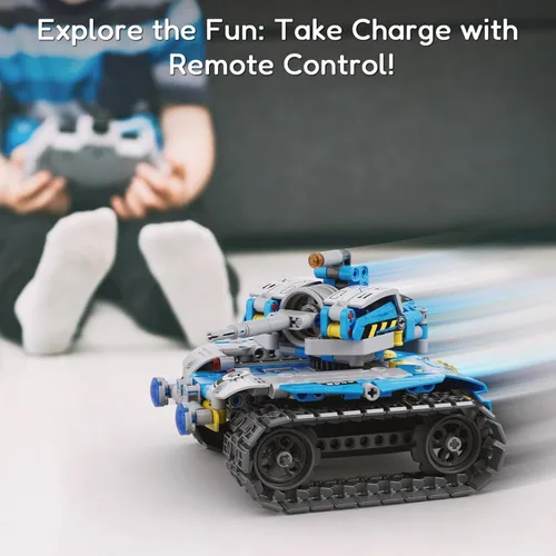 Miniatura 3 de Mibido Kit de construcción de robot con control remoto, regalos STEM para niños varones de 8 a 14 años, juguetes robóticos de codificación técnica