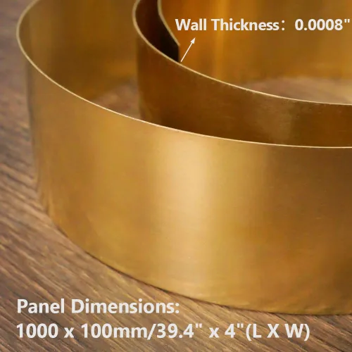 Miniatura 2 de Feelers Rollo de hoja de metal de cobre y latón 1000 mm x 100 mm x 0,02 mm, placa de lámina de latón de película de alta dureza y corte libre