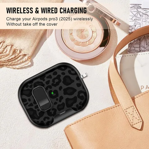 Miniatura 6 de Funda compatible con Airpods Pro 3 (2025) con soporte para teléfono y kit de limpieza, bonito clip de silicona suave para Apple AirPods Pro de 3ª